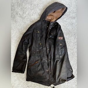 Women’s Barbour Waxed Fleece Hooded Jacket